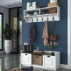 Mobile da ingresso Frank, 120x22 h37 cm, Bianco e Grigio<Dmora Online