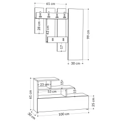 Mobile da ingresso Gert, 30x5 h99 cm,<Dmora Cheap