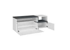 Mobile da ingresso Graziella, cm 120x40h54, Bianco lucido e Ardesia<Dmora Discount