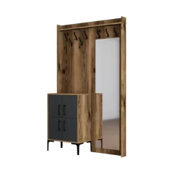 Mobile da ingresso Isidore, 120x35h200 cm, Noce e Antracite<Dmora Cheap