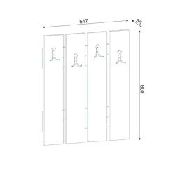 Mobile da ingresso Joachim, 65x4 h80 cm,<Dmora Hot