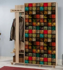 Mobile da ingresso Liana, 135x36h194 cm, Quercia e Multicolore<Dmora Cheap