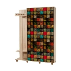 Mobile da ingresso Liana, 135x36h194 cm, Quercia e Multicolore<Dmora Cheap