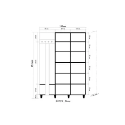 Mobile da ingresso Liana, 135x36h194 cm,<Dmora Shop