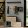 Mobile da ingresso Libeccio, 120x17h76 cm, Antracite e Rovere<Dmora Hot