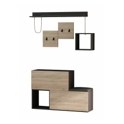 Mobile da ingresso Libeccio, 120x17h76 cm, Antracite e Rovere<Dmora Hot