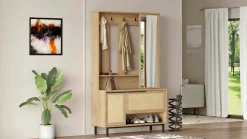 Mobile da ingresso Ljubljana, 102x36 h178 cm, Noce e Quercia<Dmora Cheap