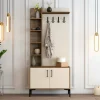 Mobile da ingresso Loredana, 90x35 h200 cm, Noce e Crema<Dmora Best Sale