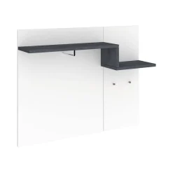 Mobile da ingresso Mugello, cm 120x30h100, Bianco lucido e Ardesia<Dmora Clearance
