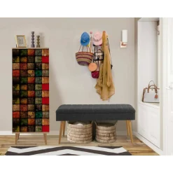Mobile da ingresso Podgorica, 50x38h135 cm, Quercia e Antracite<Dmora New