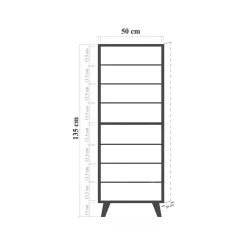 Mobile da ingresso Podgorica, 50x38h135 cm, Quercia e Antracite<Dmora New