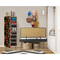 Mobile da ingresso Podgorica, 50x38h135 cm, Quercia e Antracite<Dmora New