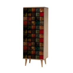 Mobile da ingresso Podgorica, 50x38h135 cm, Quercia e Antracite<Dmora New