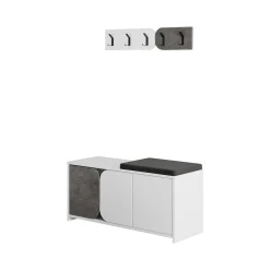 Mobile da ingresso Riga, 105x37 h52 cm, Grigio e Bianco<Dmora Hot