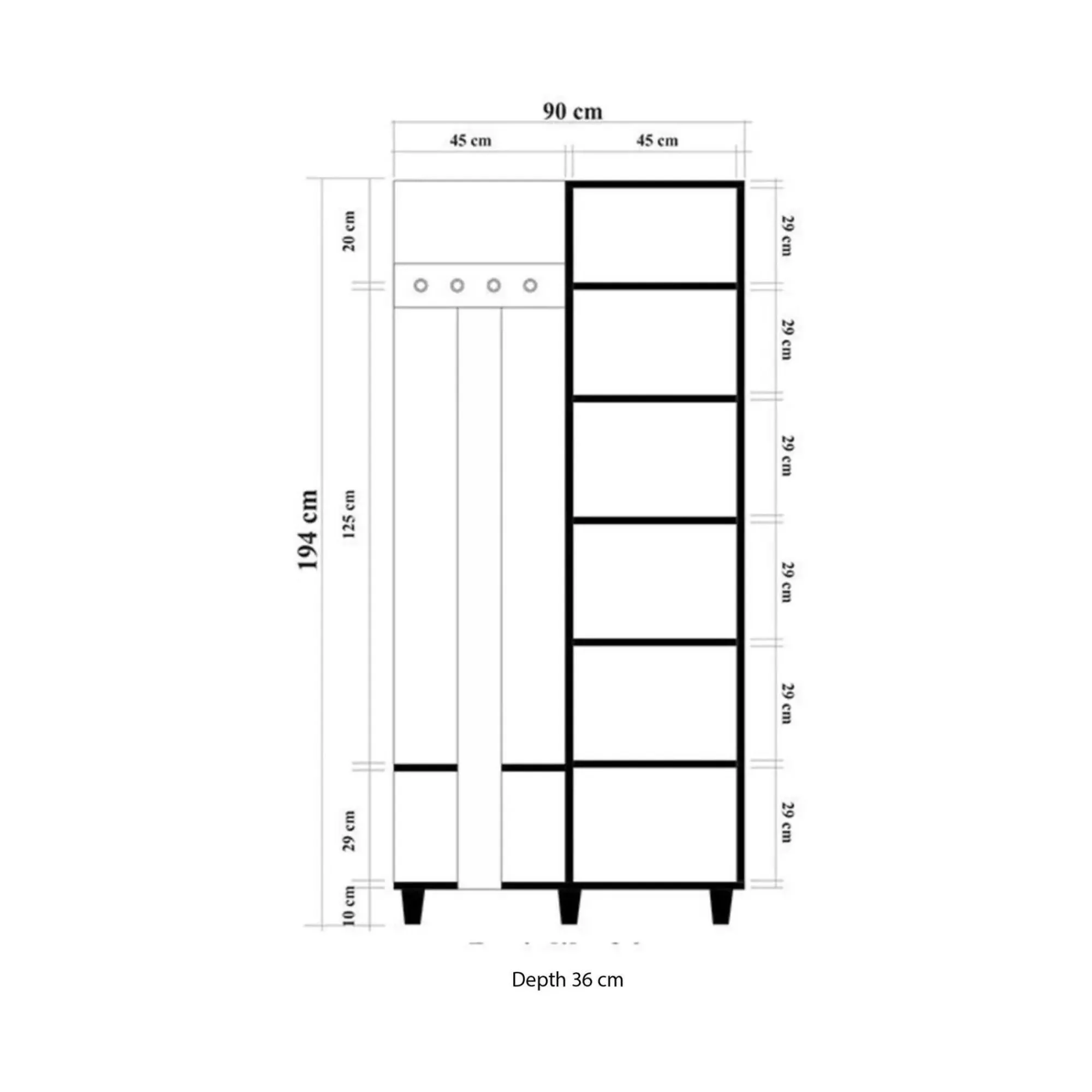 Mobile da ingresso Savina, 90x36h194 cm,<Dmora Fashion