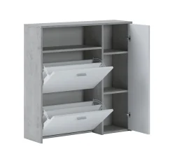 Mobile da ingresso Scultore, 92x27h94 cm, Cemento e Bianco<Dmora Online