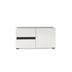 Mobile da ingresso Seul, 80x38h42 cm, Bianco lucido e Antracite<Dmora Cheap