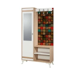 Mobile da ingresso Sugilite, 100x36h190 cm, Quercia e Multicolore<Dmora Outlet