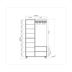 Mobile da ingresso Sugilite, 100x36h190 cm,<Dmora Sale