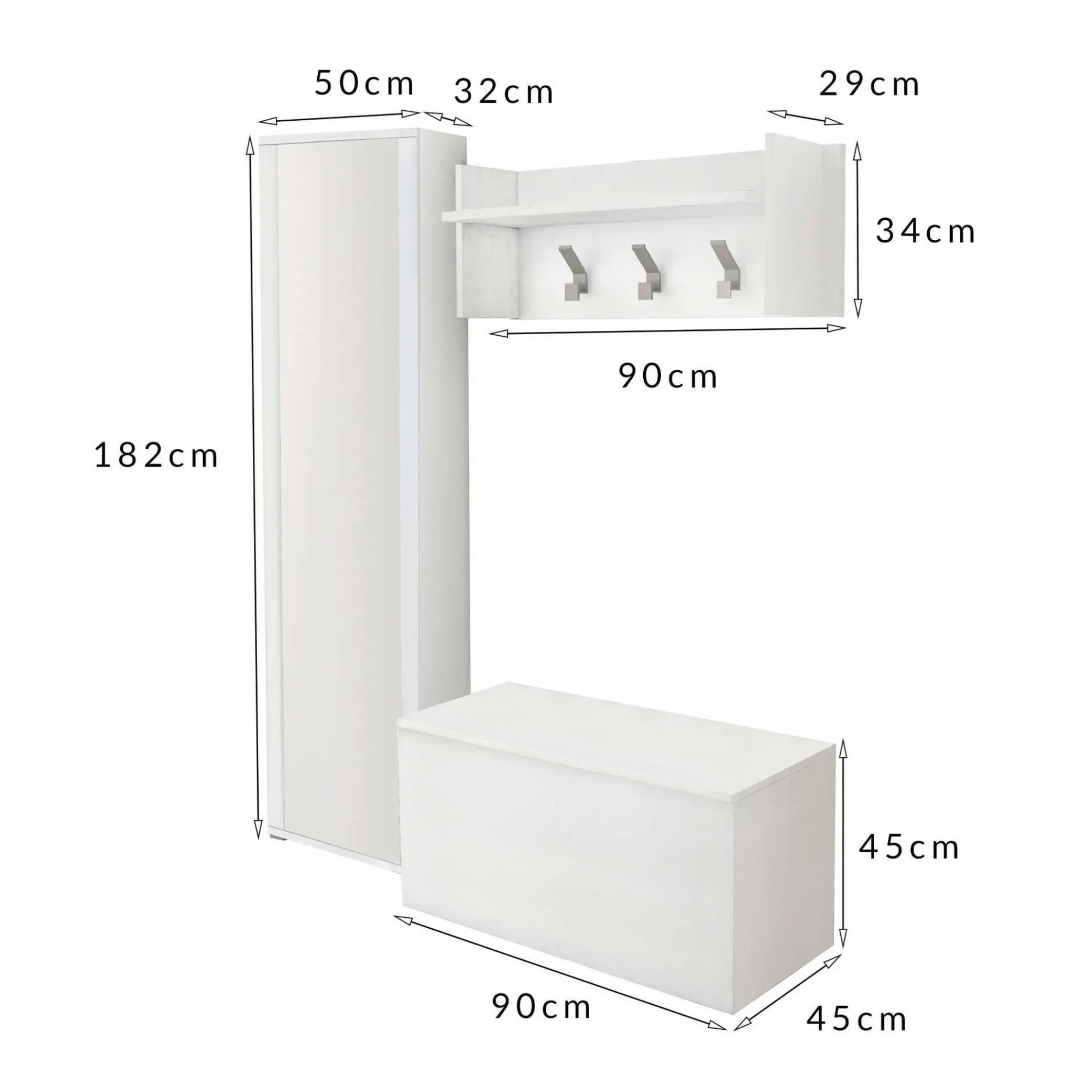 Mobile da ingresso Tanzanite, Cm 50x32h182,<Dmora Best Sale