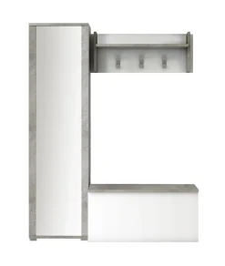 Mobile da ingresso Tanzanite, Cm 50x32h182, Bianco e Cemento<Dmora Sale