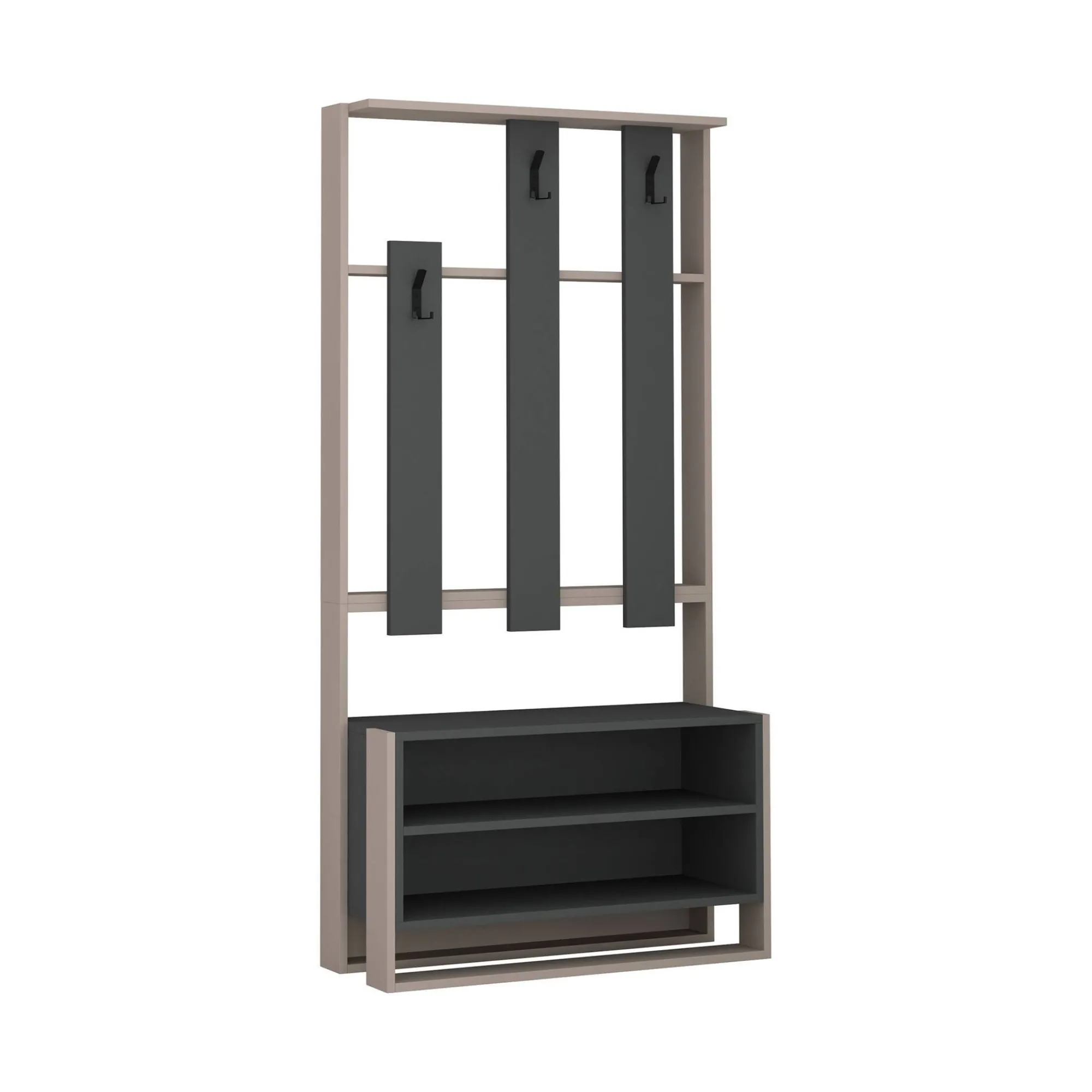 Mobile da ingresso Toraji, 90x36 h180 cm, Beige e Antracite<Dmora Best