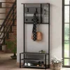 Mobile da ingresso Varsavia, 78x30 h182 cm, Antracite e Nero<Dmora Hot