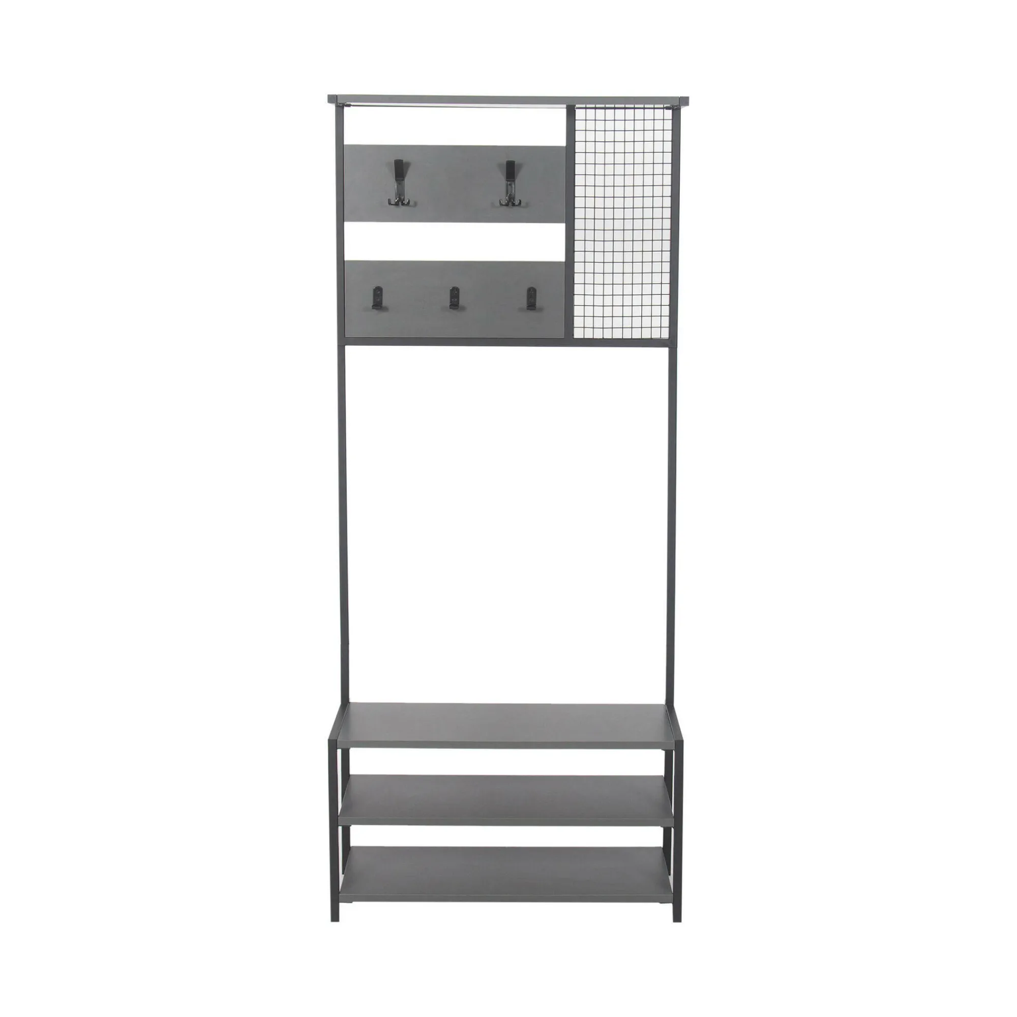 Mobile da ingresso Varsavia, 78x30 h182 cm, Antracite e Nero<Dmora Hot