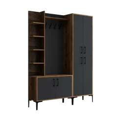 Mobile da ingresso Vivian, 150x35 h200 cm, Noce e Antracite<Dmora Cheap