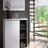 Mobile da ingresso Volturno, 79x25h167 cm, Bianco e Grigio cenere<Dmora Sale