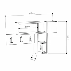Mobile da ingresso Yagi, 100x15 h61 cm, Quercia e Antracite<Dmora Fashion