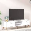 Mobile da soggiorno porta TV con due antine e due vani centrali, cm 152 x 35 x 40, colore<Dmora Cheap