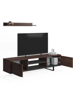 Mobile da soggiorno porta TV con due ante e due ripiani, cm 150 x 35 x 44, colore e antracite<Dmora Flash Sale