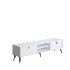 Mobile da soggiorno porta TV con due antine e due vani centrali, cm 152 x 35 x 40, colore<Dmora Cheap