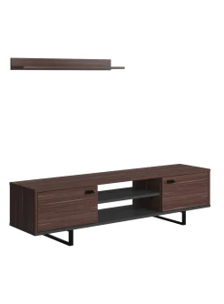 Mobile da soggiorno porta TV con due ante e due ripiani, cm 150 x 35 x 44, colore e antracite<Dmora Flash Sale