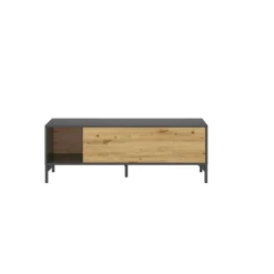 Mobile porta TV Abcd, 132x39h44 cm, Rovere Nodi e Antracite<Dmora Shop