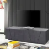 Mobile porta TV Acix, cm 162x44h46, Grigio<Dmora New