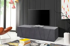 Mobile porta TV Acix, cm 162x44h46, Grigio<Dmora New