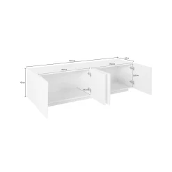 Mobile porta TV Acix, cm 162x44h46, Grigio<Dmora New