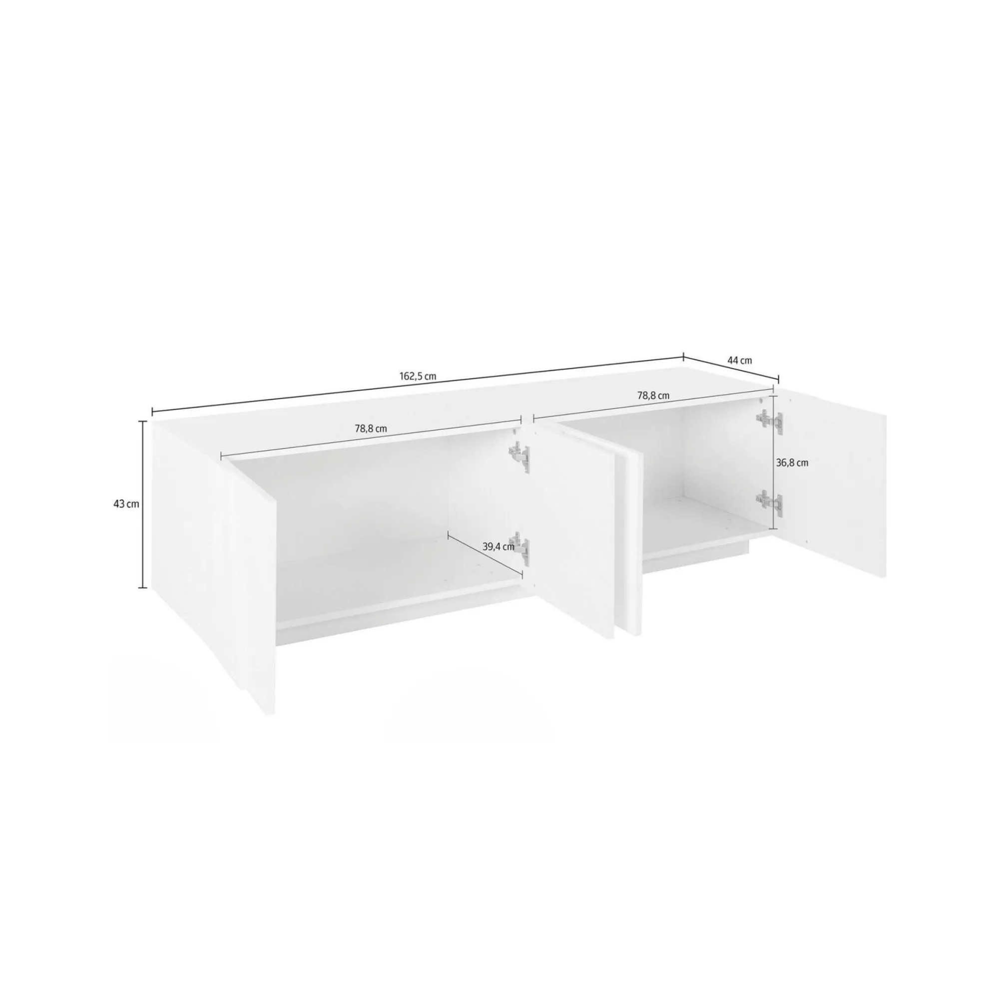 Mobile porta TV Acix, cm 162x44h46,<Dmora Online