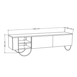 Mobile porta TV Adige, 150x36 h44 cm,<Dmora Best Sale