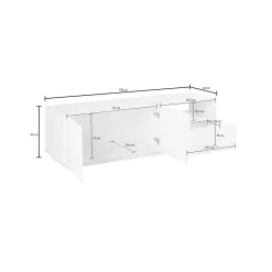 Mobile porta TV Aiace, cm 150x43h46,<Dmora Online