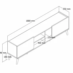 Mobile porta TV Alberona, 180x34 h52 cm,<Dmora Sale