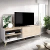 Mobile porta TV Allesia, 155x43h47 cm, Rovere e Bianco<Dmora Hot