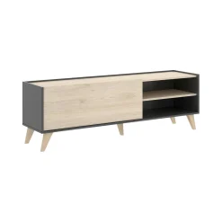 Mobile porta TV Allesia, 155x43h47 cm, Rovere e Antracite<Dmora Cheap