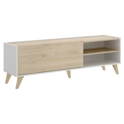 Mobile porta TV Allesia, 155x43h47 cm, Rovere e Bianco<Dmora Hot