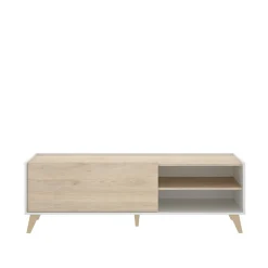 Mobile porta TV Allesia, 155x43h47 cm, Rovere e Bianco<Dmora Hot