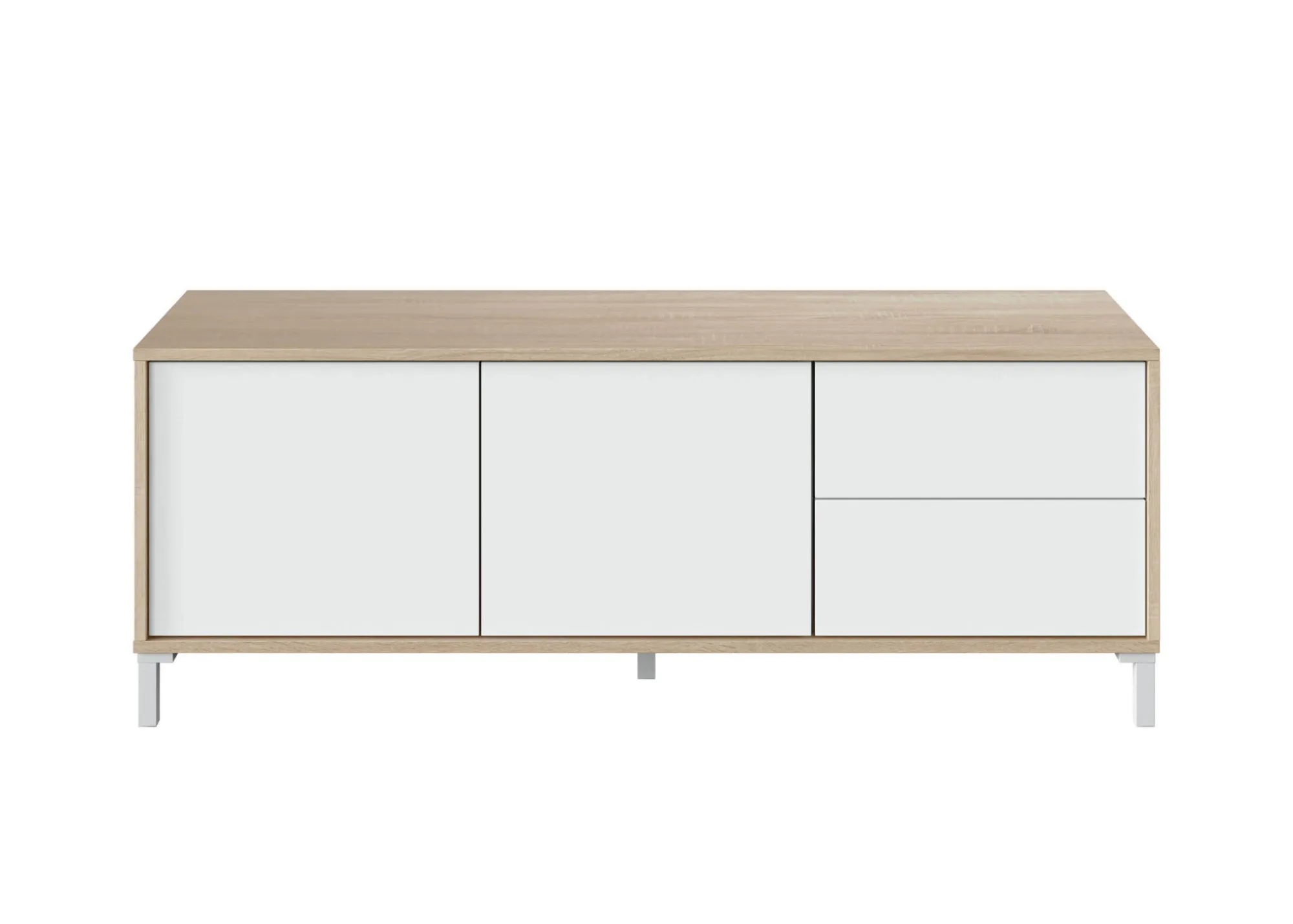 Mobile porta TV Alva, 130x41h47 cm, Rovere e Bianco<Dmora New