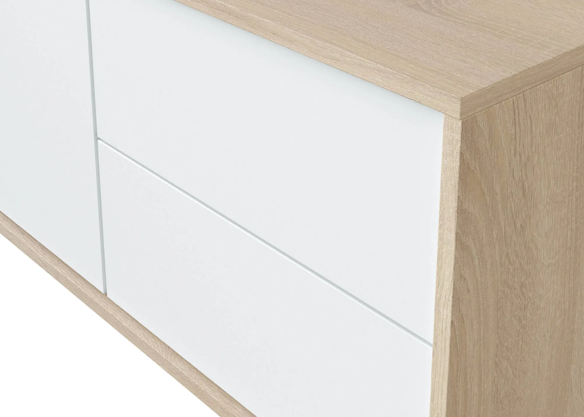 Mobile porta TV Alva, 130x41h47 cm, Rovere e Bianco<Dmora New