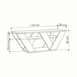 Mobile porta TV Amazzonite, 110x30h40 cm,<Dmora New